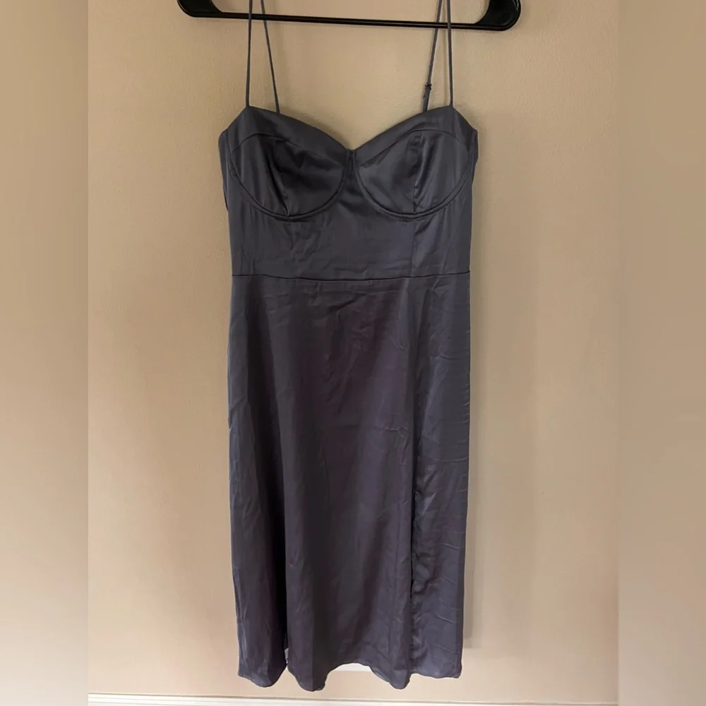 [ASTR THE LABEL] Bustier Satin Midi Dress - Picture 3 of 8